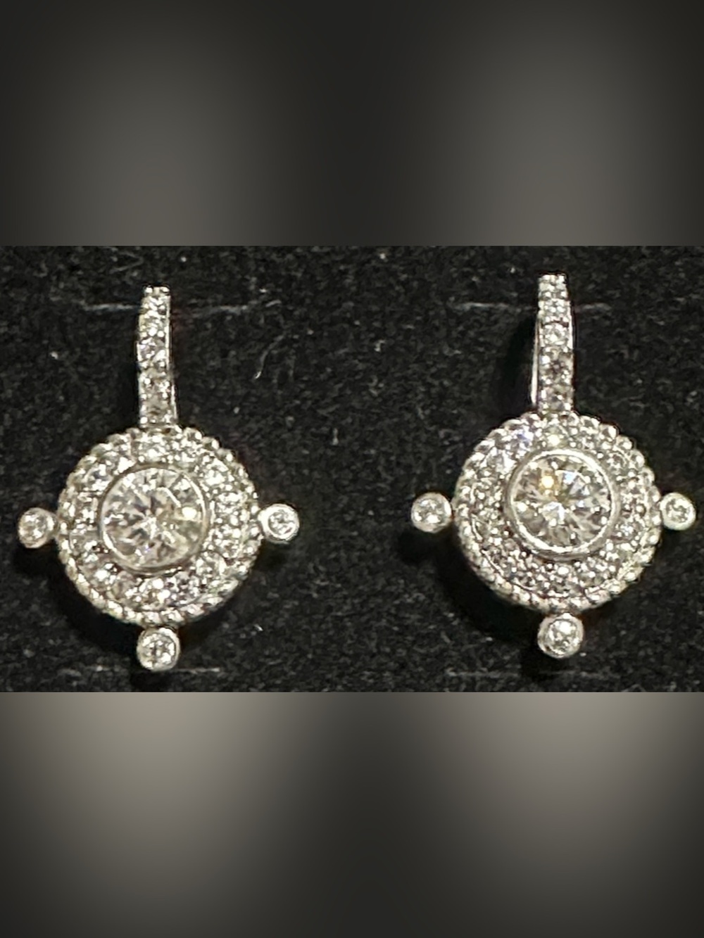 Judith Ripka Sterling 925 CZ Cluster Drop Earrings - Picture 4 of 14